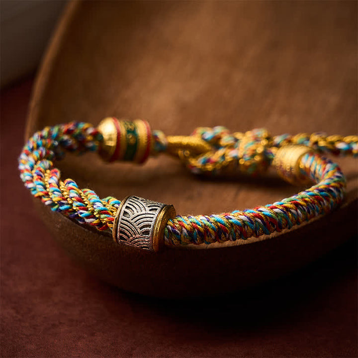 Buddha Stones Hand-Woven Om Mani Padme Hum Five Elements Wuxing Wisdom Tibetan Braided Bracelet - image 32