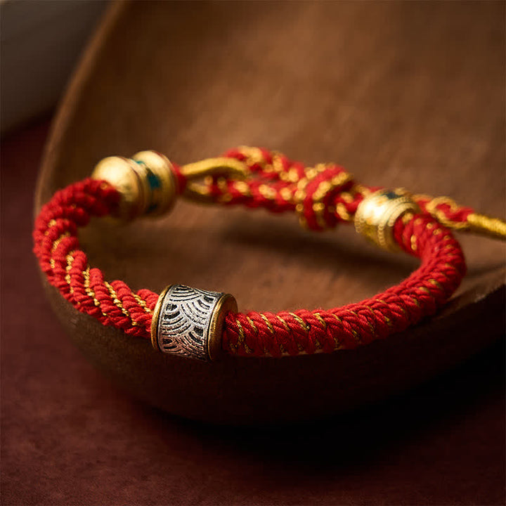 Buddha Stones Hand-Woven Om Mani Padme Hum Five Elements Wuxing Wisdom Tibetan Braided Bracelet - image 13