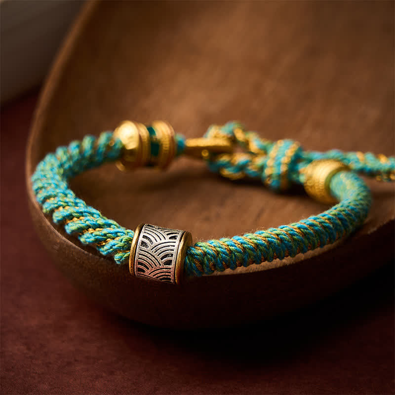 Buddha Stones Hand-Woven Om Mani Padme Hum Five Elements Wuxing Wisdom Tibetan Braided Bracelet - image 18