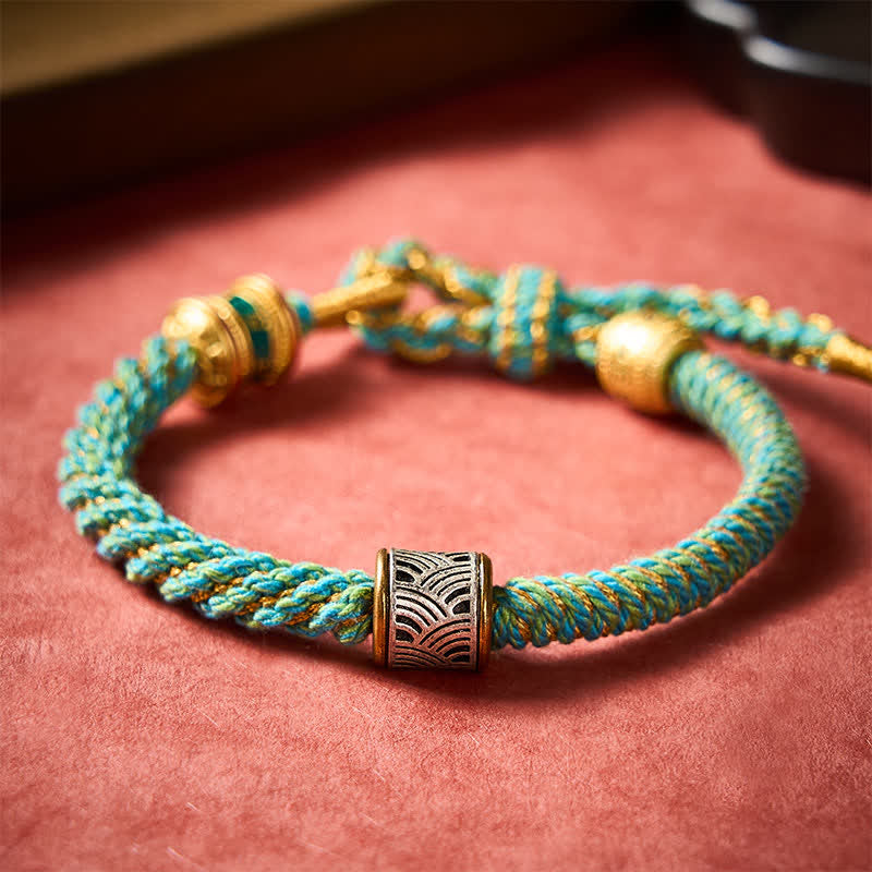 Buddha Stones Hand-Woven Om Mani Padme Hum Five Elements Wuxing Wisdom Tibetan Braided Bracelet - image 19