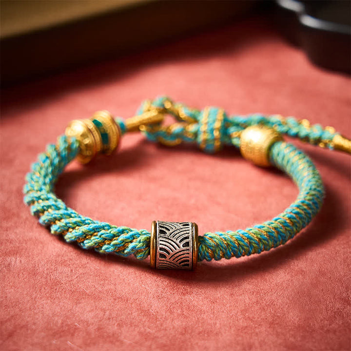 Buddha Stones Hand-Woven Om Mani Padme Hum Five Elements Wuxing Wisdom Tibetan Braided Bracelet - image 19