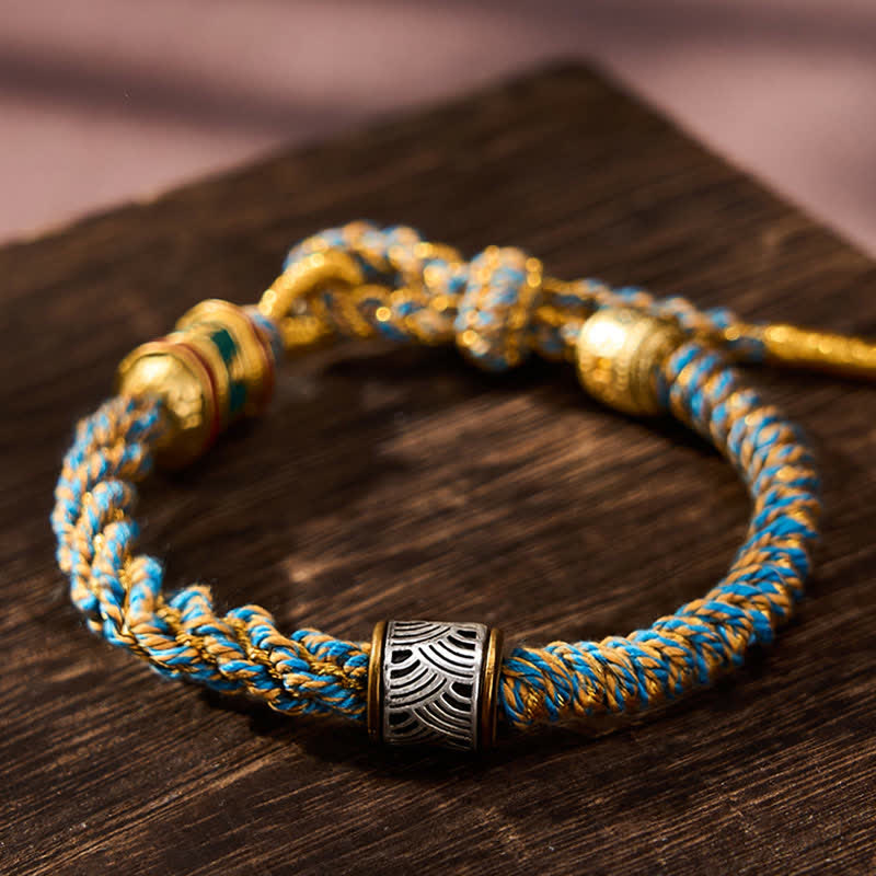 Buddha Stones Hand-Woven Om Mani Padme Hum Five Elements Wuxing Wisdom Tibetan Braided Bracelet - image 25