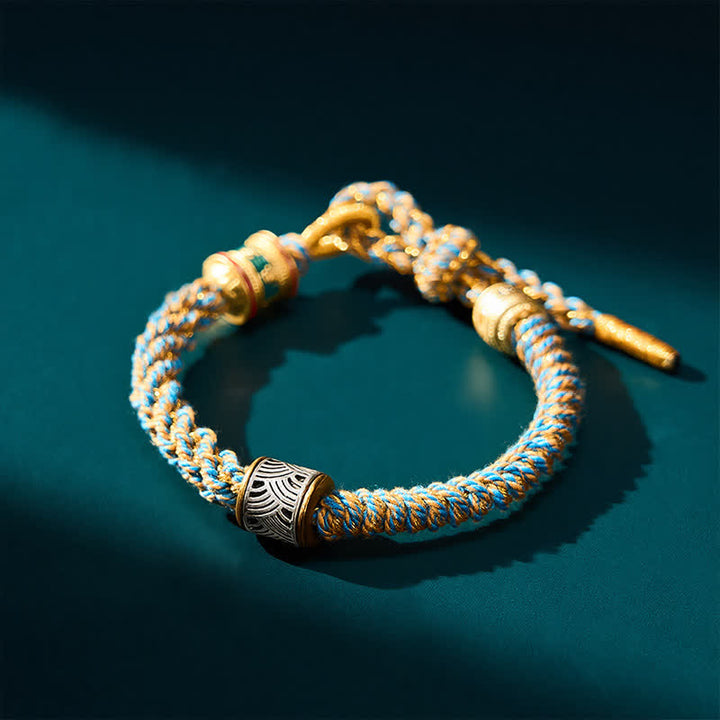 Buddha Stones Hand-Woven Om Mani Padme Hum Five Elements Wuxing Wisdom Tibetan Braided Bracelet - image 28