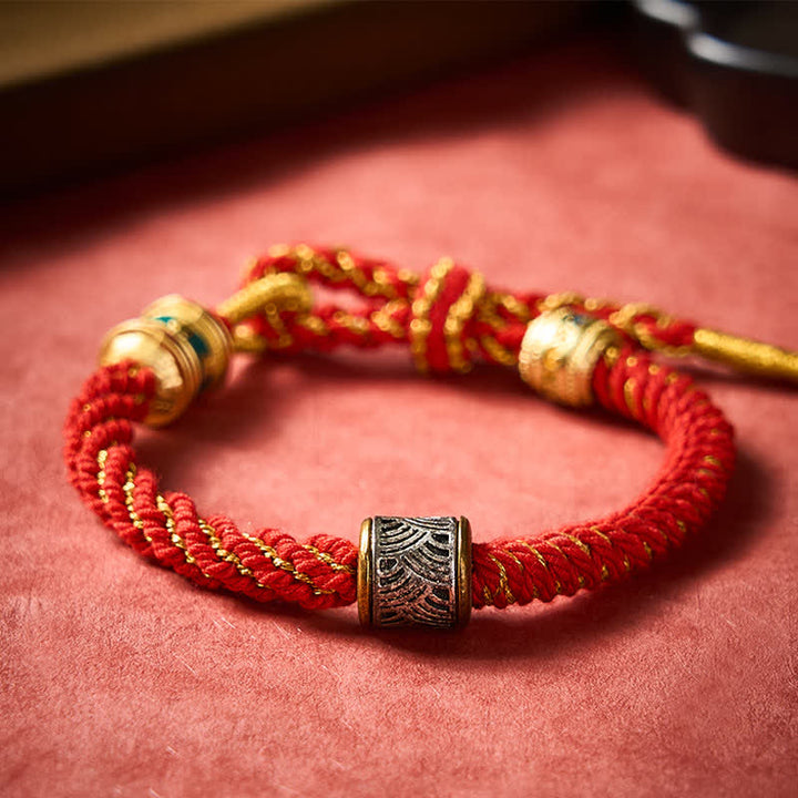 Buddha Stones Hand-Woven Om Mani Padme Hum Five Elements Wuxing Wisdom Tibetan Braided Bracelet - image 12