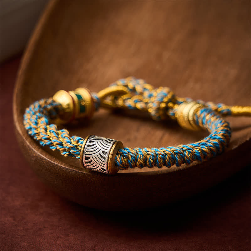 Buddha Stones Hand-Woven Om Mani Padme Hum Five Elements Wuxing Wisdom Tibetan Braided Bracelet - image 26