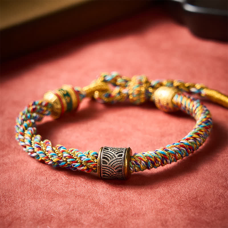 Buddha Stones Hand-Woven Om Mani Padme Hum Five Elements Wuxing Wisdom Tibetan Braided Bracelet - image 30