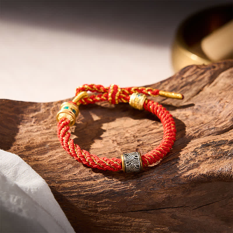 Buddha Stones Hand-Woven Om Mani Padme Hum Five Elements Wuxing Wisdom Tibetan Braided Bracelet - image 15