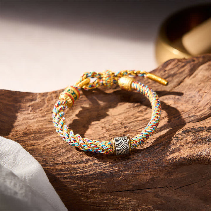 Buddha Stones Hand-Woven Om Mani Padme Hum Five Elements Wuxing Wisdom Tibetan Braided Bracelet - image 33
