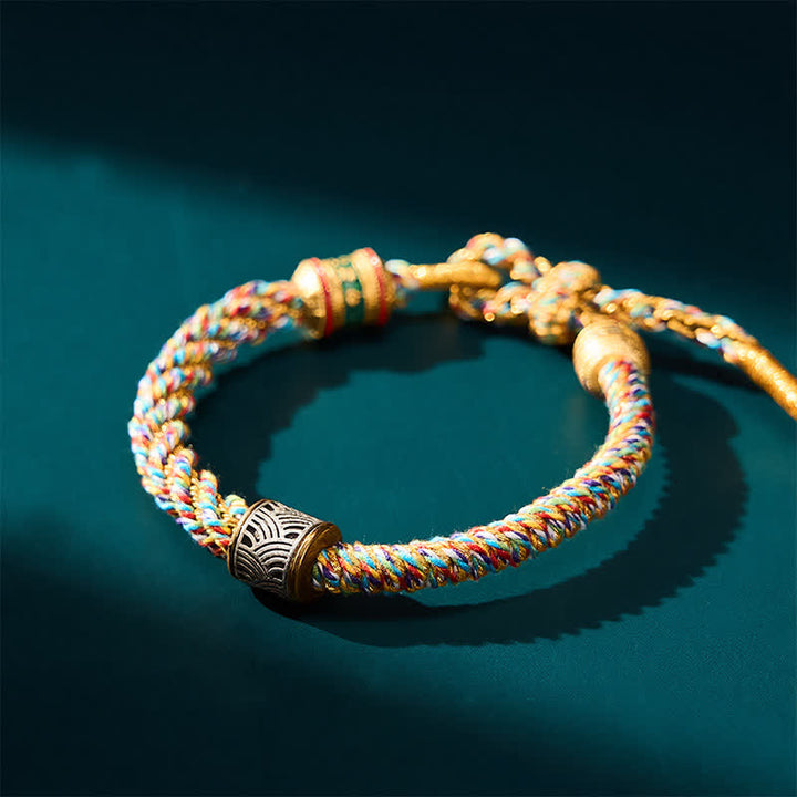 Buddha Stones Hand-Woven Om Mani Padme Hum Five Elements Wuxing Wisdom Tibetan Braided Bracelet - image 34