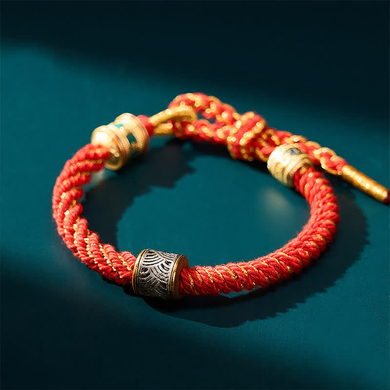 Buddha Stones Hand-Woven Om Mani Padme Hum Five Elements Wuxing Wisdom Tibetan Braided Bracelet - image 16