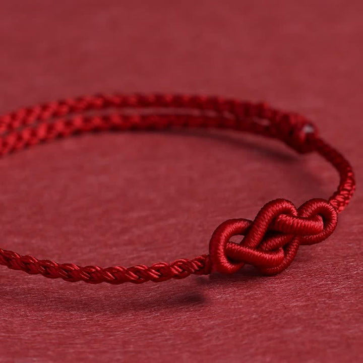Buddha Stones Minimalist Red String Chinese Knotting Prosperity Bracelet Anklet - image 3