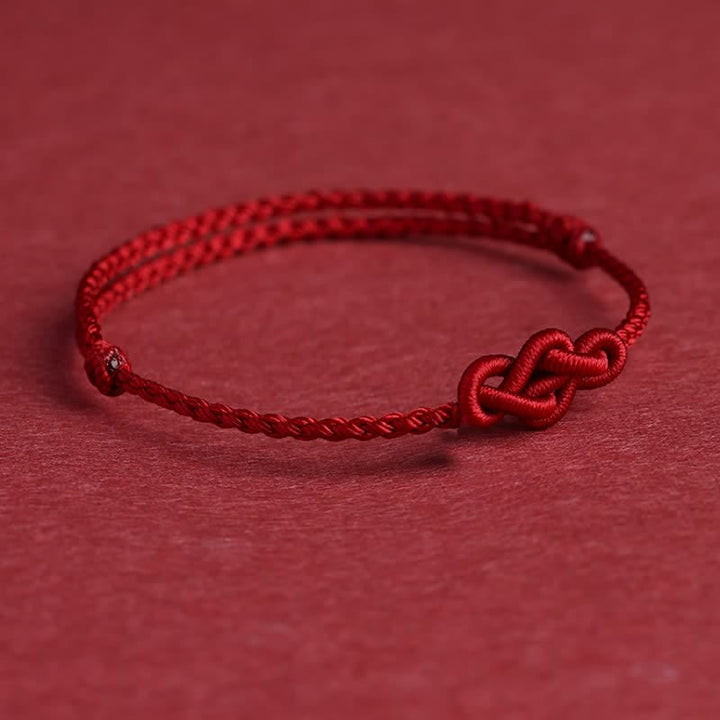 Buddha Stones Minimalist Red String Chinese Knotting Prosperity Bracelet Anklet - image 1