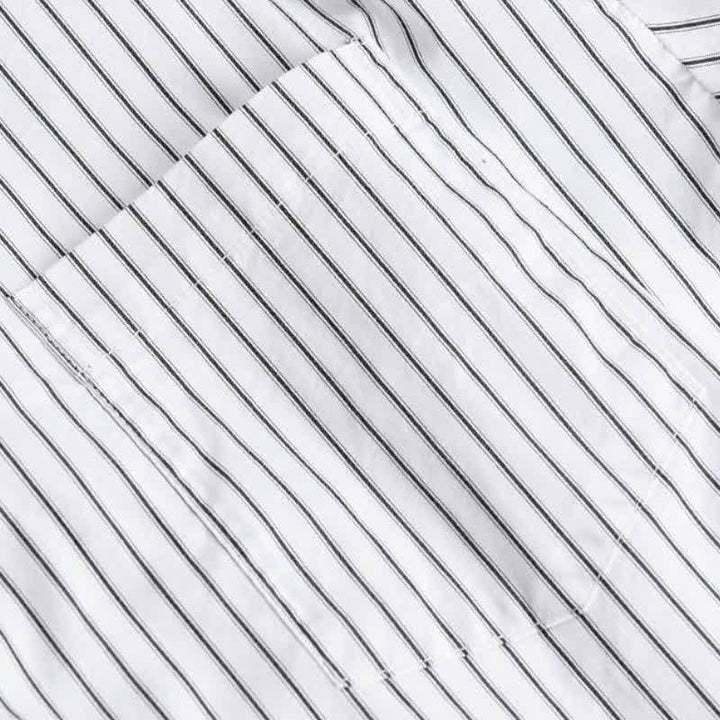 Buddha Stones Spring Fall Casual Button-Up Striped Cotton Men's Long Sleeve Shirts With Pocket - image 10