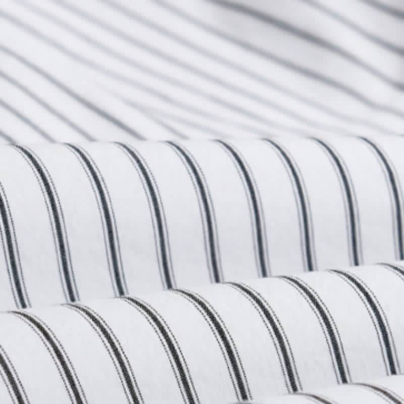 Buddha Stones Spring Fall Casual Button-Up Striped Cotton Men's Long Sleeve Shirts With Pocket - image 13