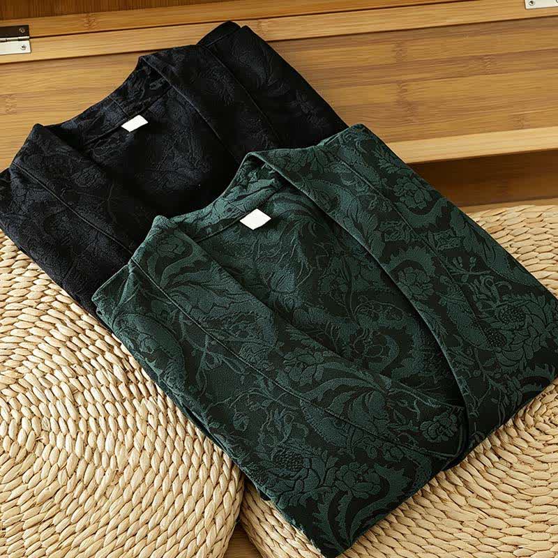 Buddha Stones Fall Tang Style Vintage Drawstring Floral Women's Kimono - image 16