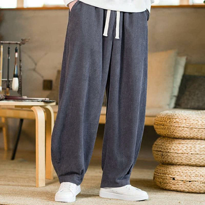 Buddha Stones Fall Winter Casual Minimalist Drawstring Solid Ankle Pants Men's Tapered Pants With Pocket - image 2