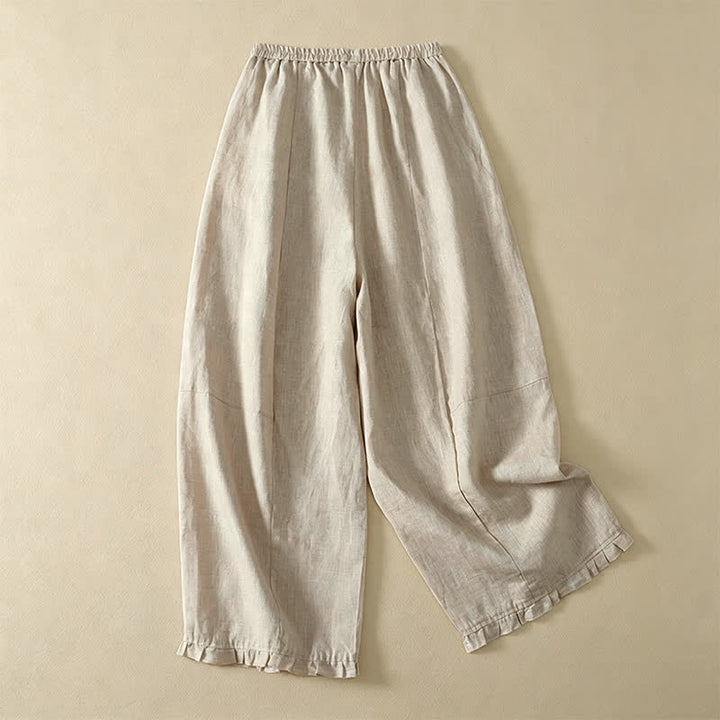 Buddha Stones Spring Summer Basic Simple Solid Ankle Pants Women's Straight Leg Pants With Pockets - image 1
