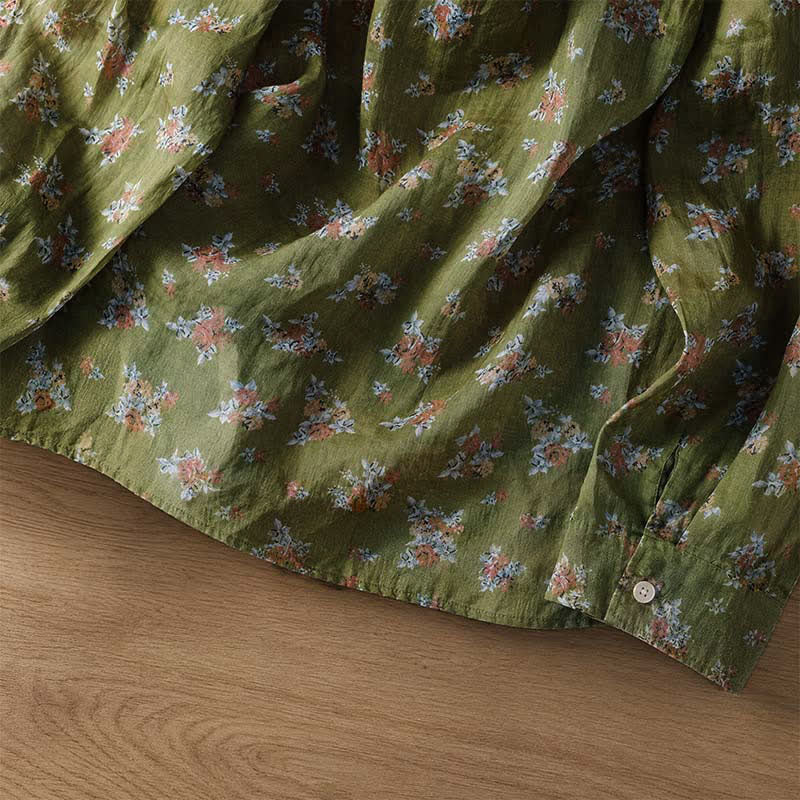 Buddha Stones Spring Summer Vintage Button-Up Floral Women's Long Sleeve Shirts With Pocket - image 12
