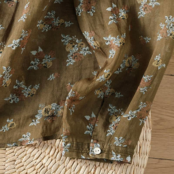 Buddha Stones Spring Summer Vintage Button-Up Floral Women's Long Sleeve Shirts With Pocket - image 4