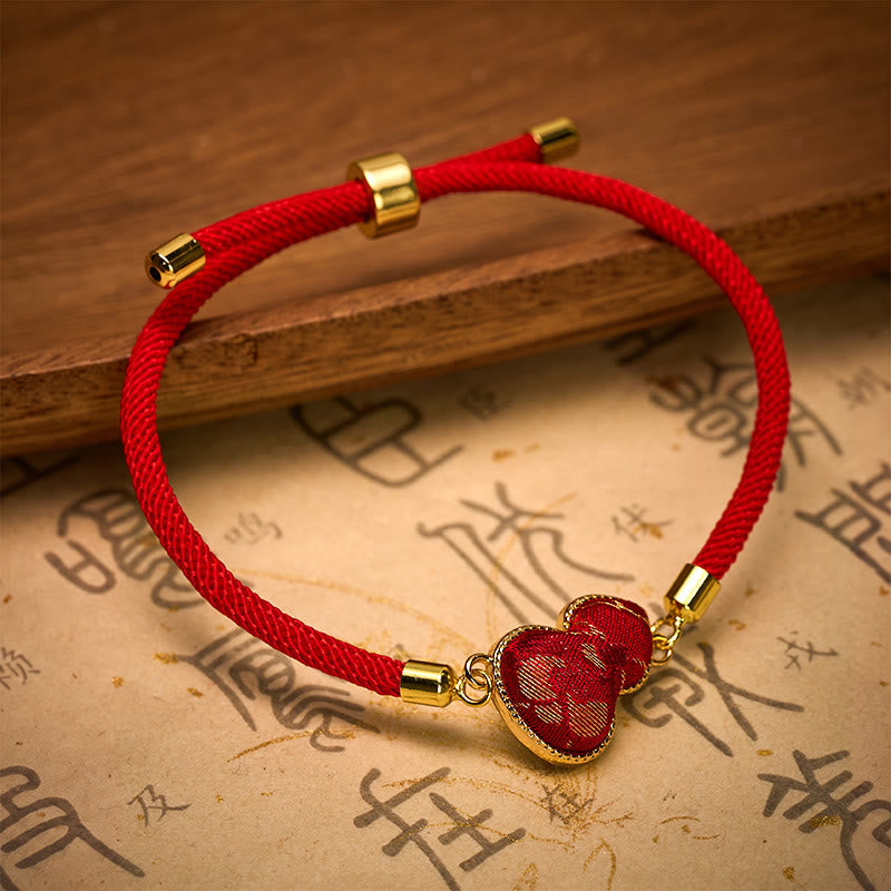 Buddha Stones Red String Song Brocade Gourd Protection Bracelet - image 2