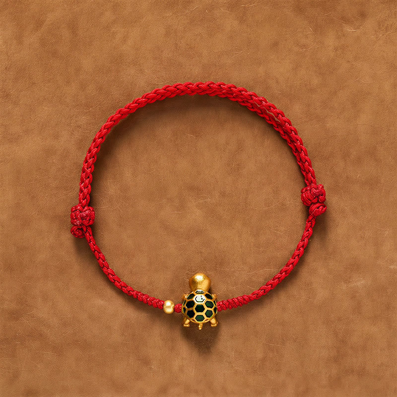 Buddha Stones Handmade Turtle Luck Braided Red String Bracelet - Dark Red(Wrist Circumference: 5.5–7.1 in/14–18 cm) - image 0