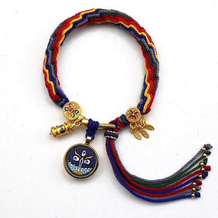 Buddha Stones Tibetan Titanium Steel Om Mani Padme Hum Strengthen Bracelet - Dark Colors - image 10