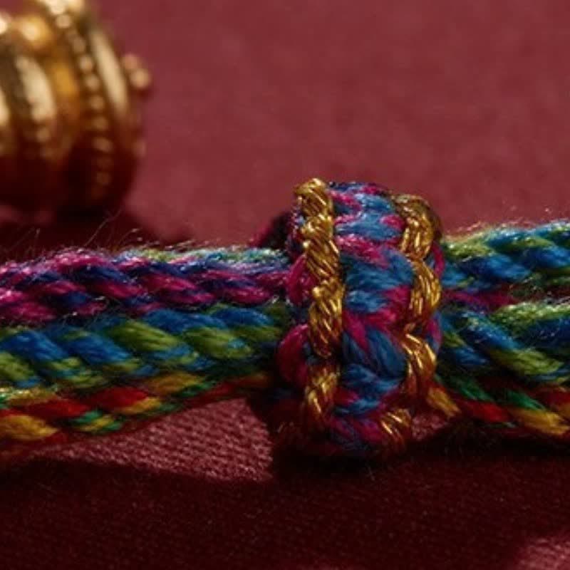 Buddha Stones Tibetan Om Mani Padme Hum Purity Hand-Woven Cord Bracelet - image 5