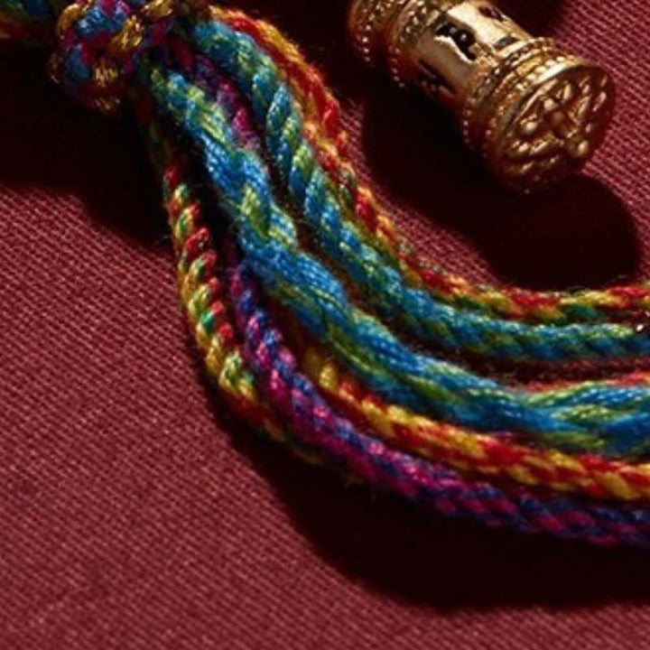 Buddha Stones Tibetan Om Mani Padme Hum Purity Hand-Woven Cord Bracelet - image 4