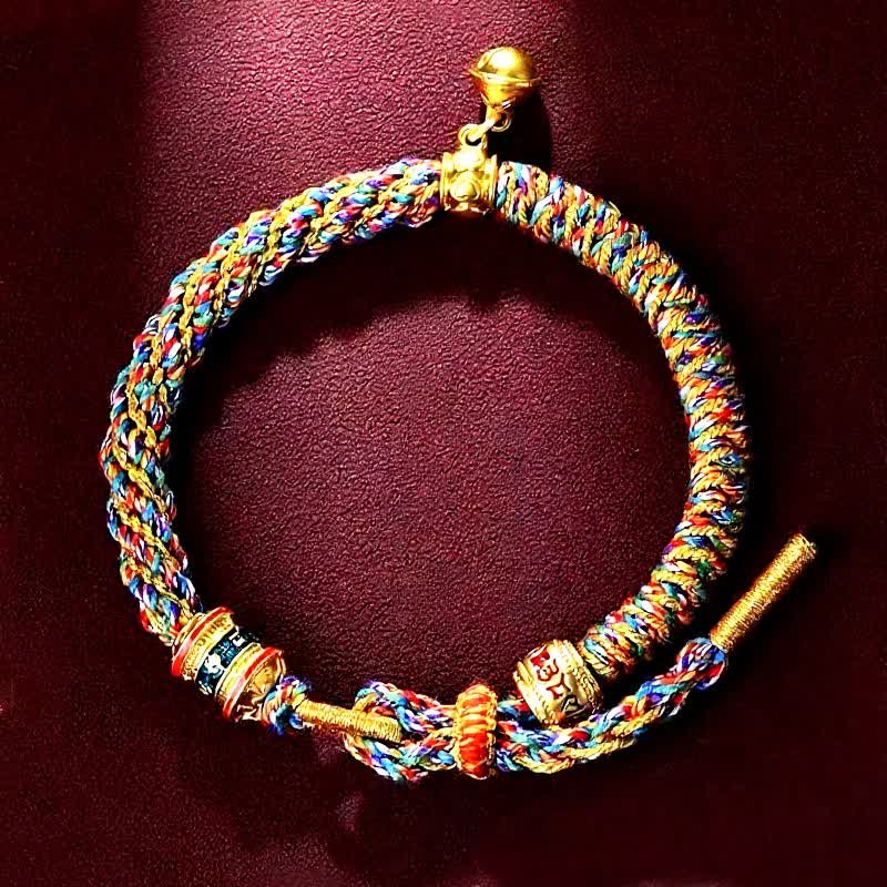 Buddha Stones Tibetan Om Mani Padme Hum Red String Protection Bracelet - image 1