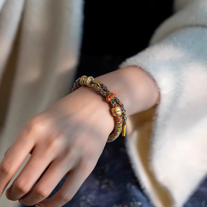 Buddha Stones Tibetan Om Mani Padme Hum Red String Protection Bracelet - image 3