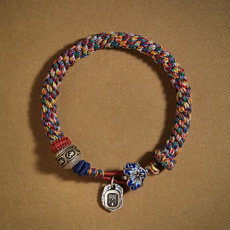 Buddha Stones Tibetan Braided Rope Zakiram Om Mani Padme Hum Peace Bracelet - image 1