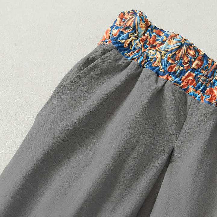 Buddha Stones Spring Summer Casual Boho Drawstring Geometric Elastic Waist Long Pants Men's Tapered Pants With Pockets - image 29