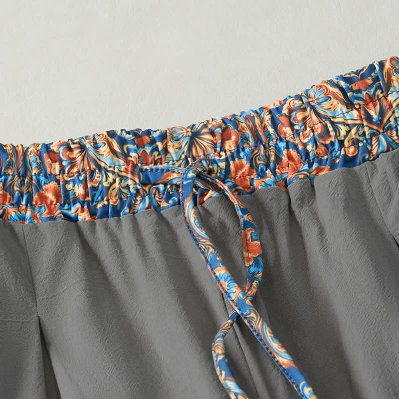 Buddha Stones Spring Summer Casual Boho Drawstring Geometric Elastic Waist Long Pants Men's Tapered Pants With Pockets - image 30