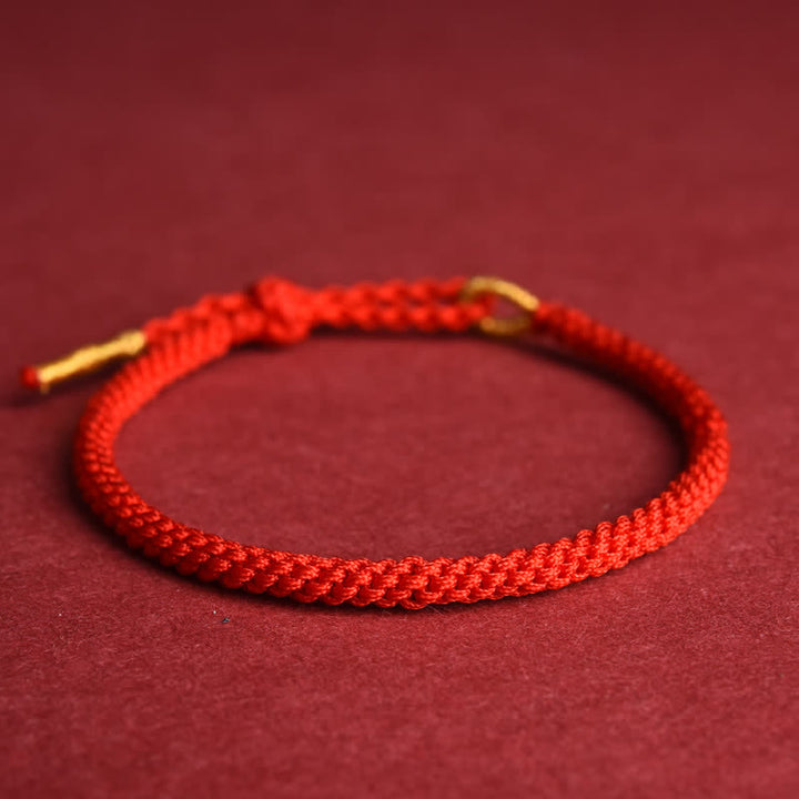 Buddha Stones Red String Hand-Woven Adjustable Protection Bracelet - Red - image 6