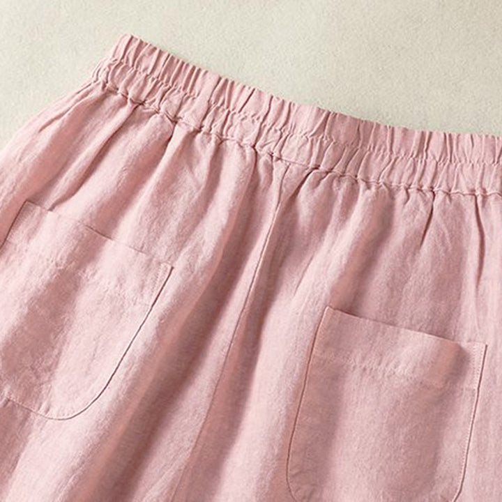 Buddha Stones Spring Summer Fall Casual Minimalist Drawstring Solid Cropped Pants Women's Straight Leg Pants With Pocket - image 20
