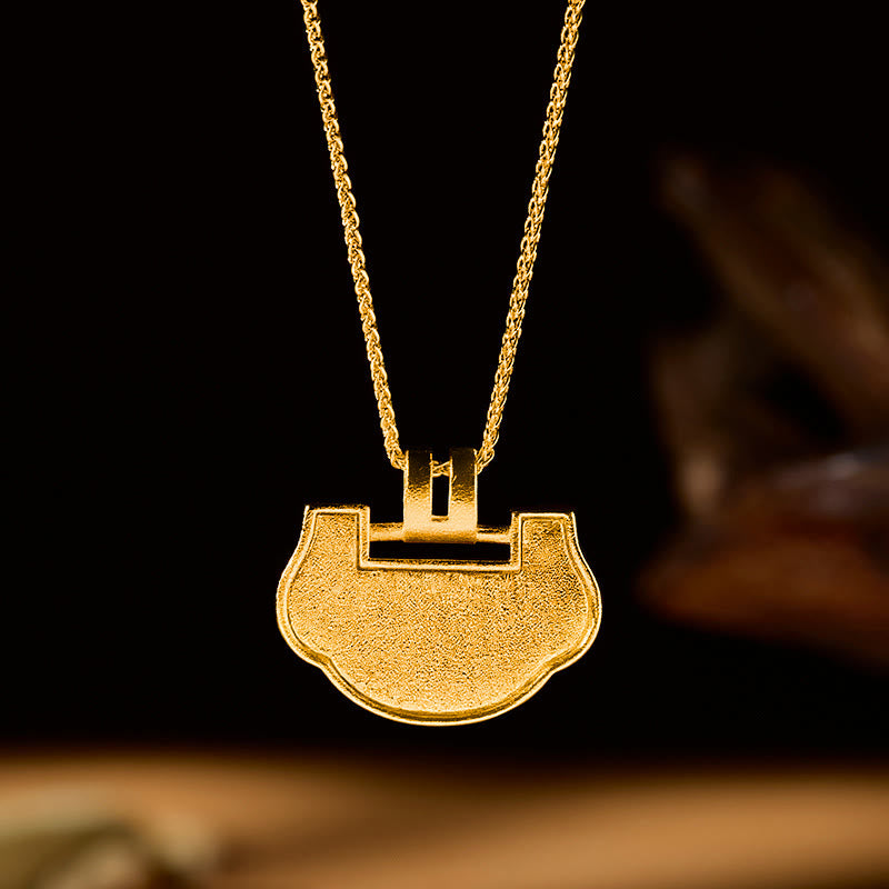 Buddha Stones Copper Chinese Coin Energy Prosperity Ruyi Lock Lock of Good Wishes Necklace - image 3