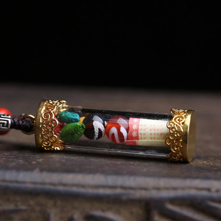 Buddha Stones Tibetan Ghau Prayer Box Agate Copper Scripture Tube Grounding Necklace - image 4