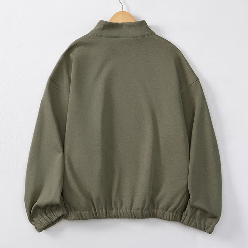 Buddha Stones Fall Winter Casual Minimalist Quarter Zipper Solid Men's Sweatshirts With Pocket - image 1