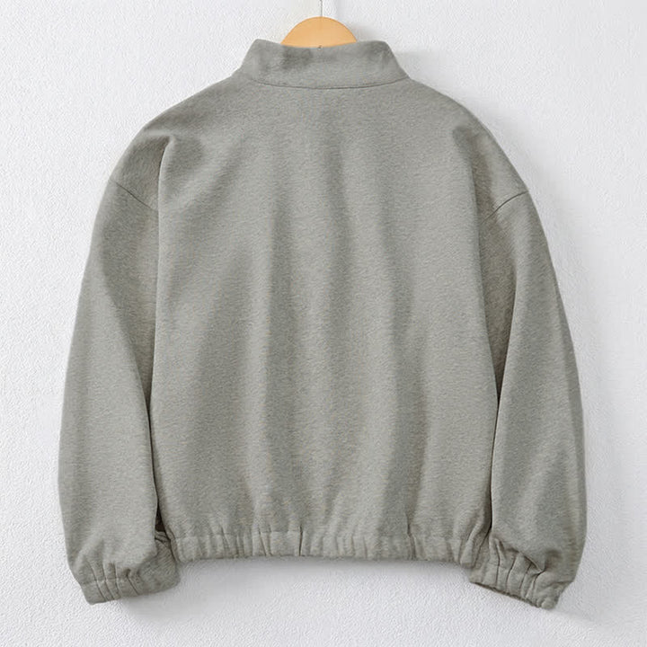Buddha Stones Fall Winter Casual Minimalist Quarter Zipper Solid Men's Sweatshirts With Pocket - image 9