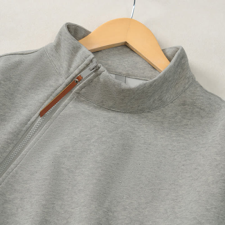 Buddha Stones Fall Winter Casual Minimalist Quarter Zipper Solid Men's Sweatshirts With Pocket - image 12