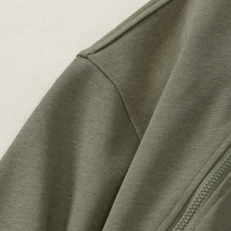 Buddha Stones Fall Winter Casual Minimalist Quarter Zipper Solid Men's Sweatshirts With Pocket - image 2