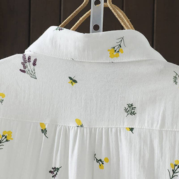 Buddha Stones Spring Fall Casual Button-Up Floral Women's Long Sleeve Shirts With Pocket - image 5