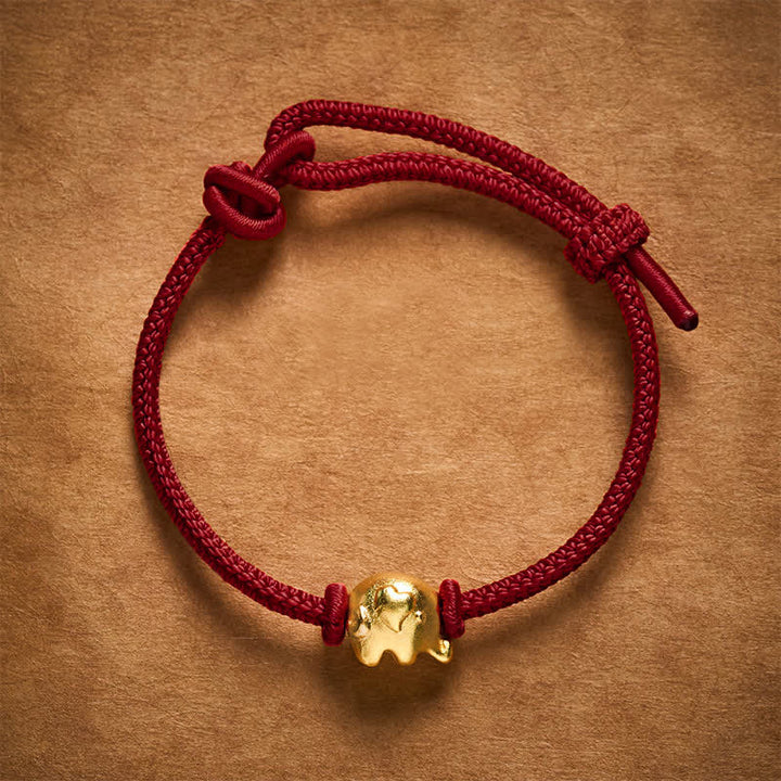 Buddha Stones Red String Elephant Copper Protection Bracelet - image 11