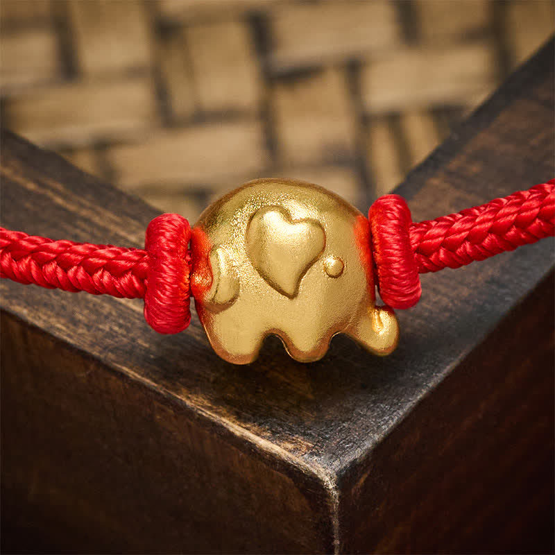 Buddha Stones Red String Elephant Copper Protection Bracelet - image 3