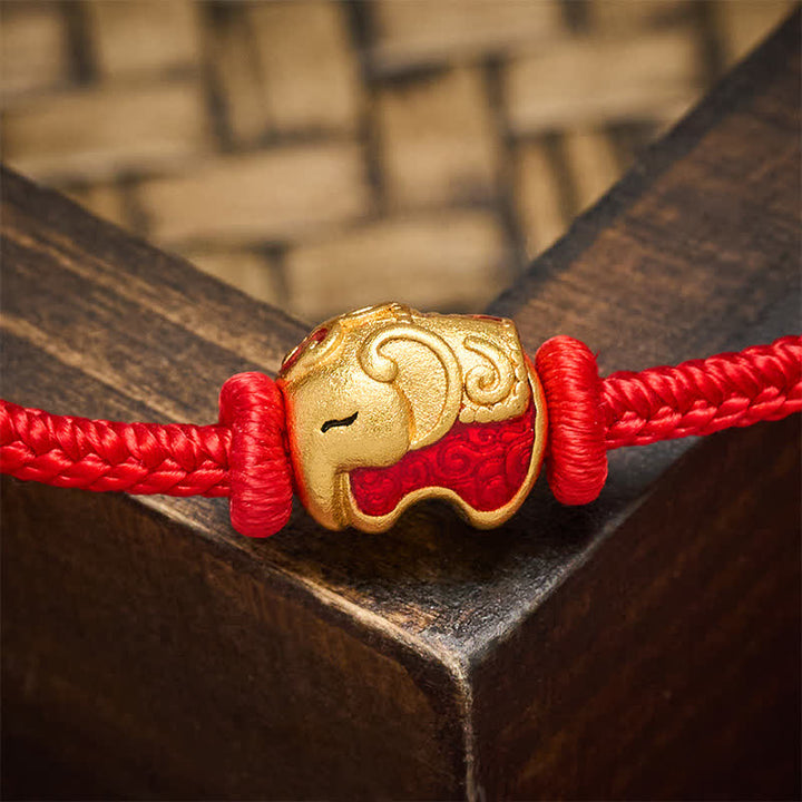 Buddha Stones Red String Elephant Copper Faith Bracelet - image 4