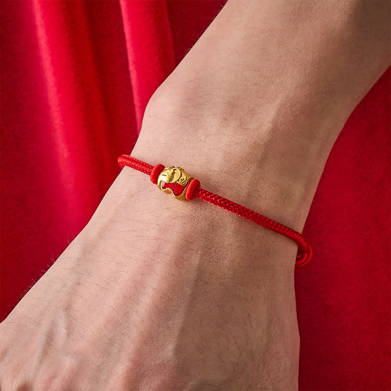 Buddha Stones Red String Elephant Copper Faith Bracelet - image 3