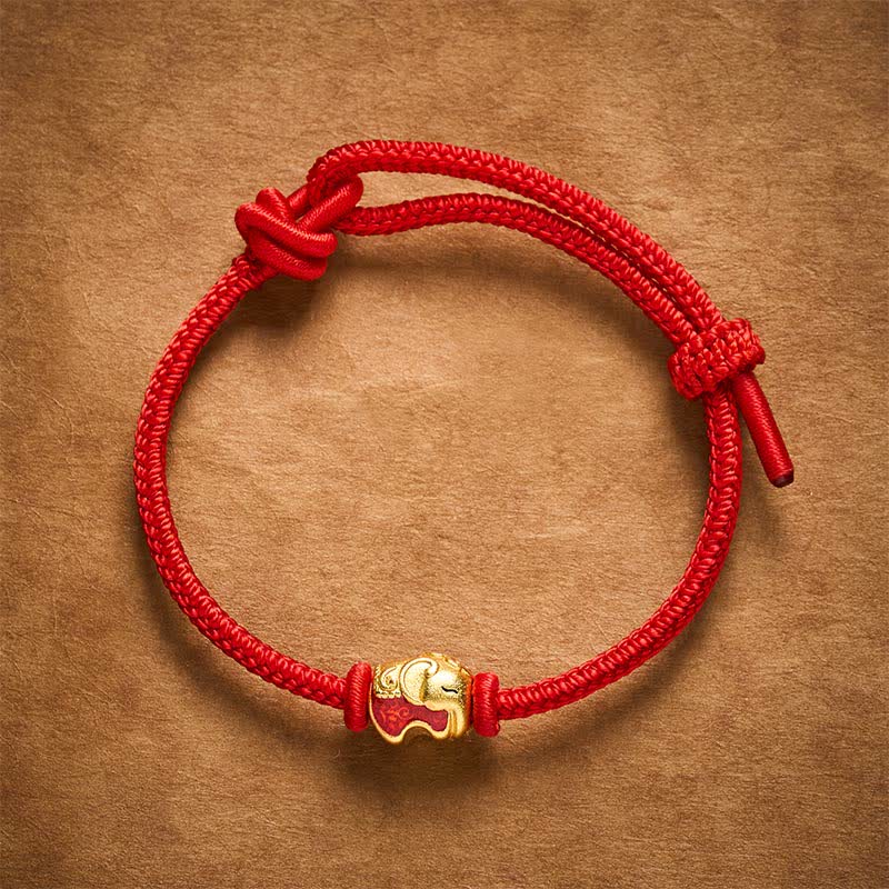 Buddha Stones Red String Elephant Copper Faith Bracelet - image 2