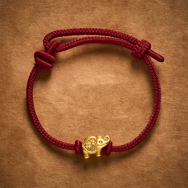 Buddha Stones Elephant Red String Copper Strength Bracelet - image 11
