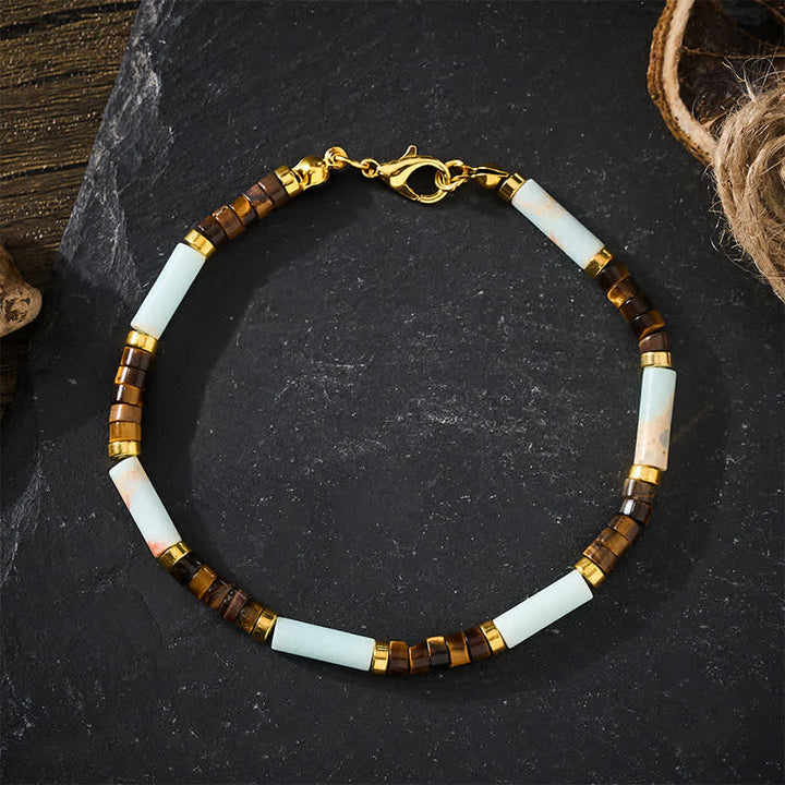 Buddha Stones Red Network Stone Tiger Eye Barrel Beads Confidence Bracelet - image 2