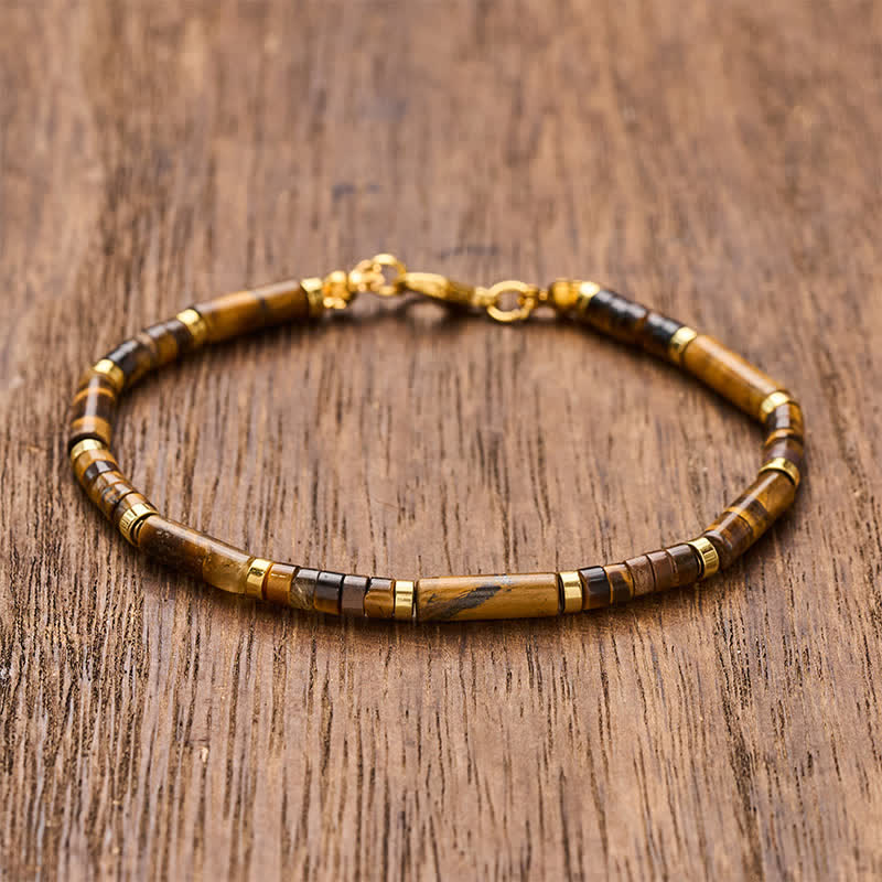 Buddha Stones Natural Tiger Eye Protection Beaded Bracelet - 7.9–8.2 in (20–21 cm) - image 0